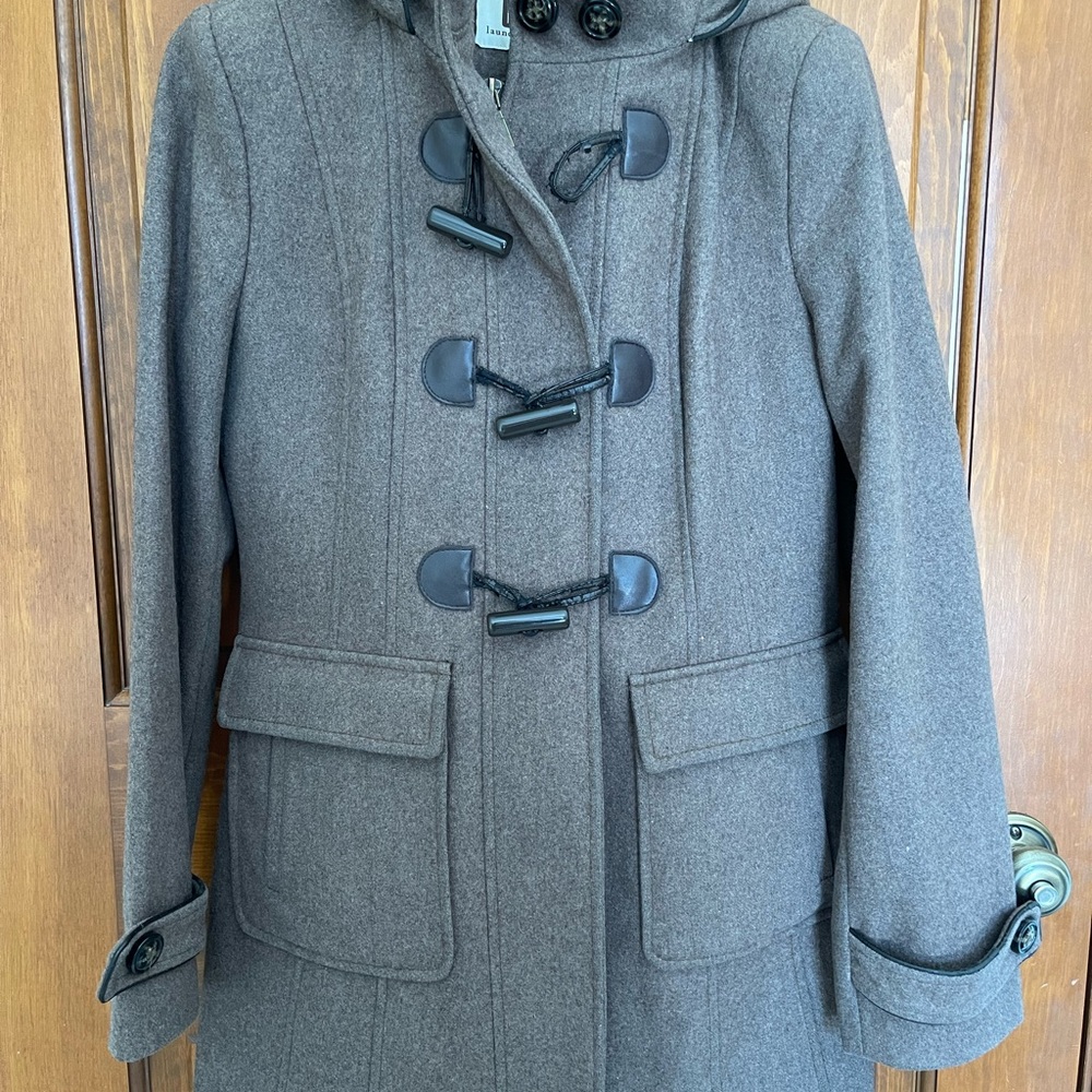 Laundry by Design Brown Pea Coat Timeless Wool Blend